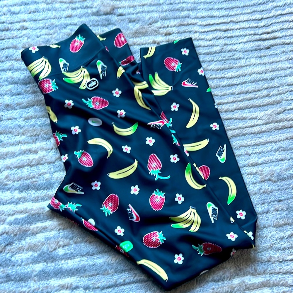 Nike Black Leggings with Fruit Print